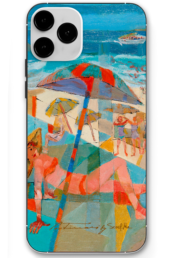 Capa Estampada Cena de Praia