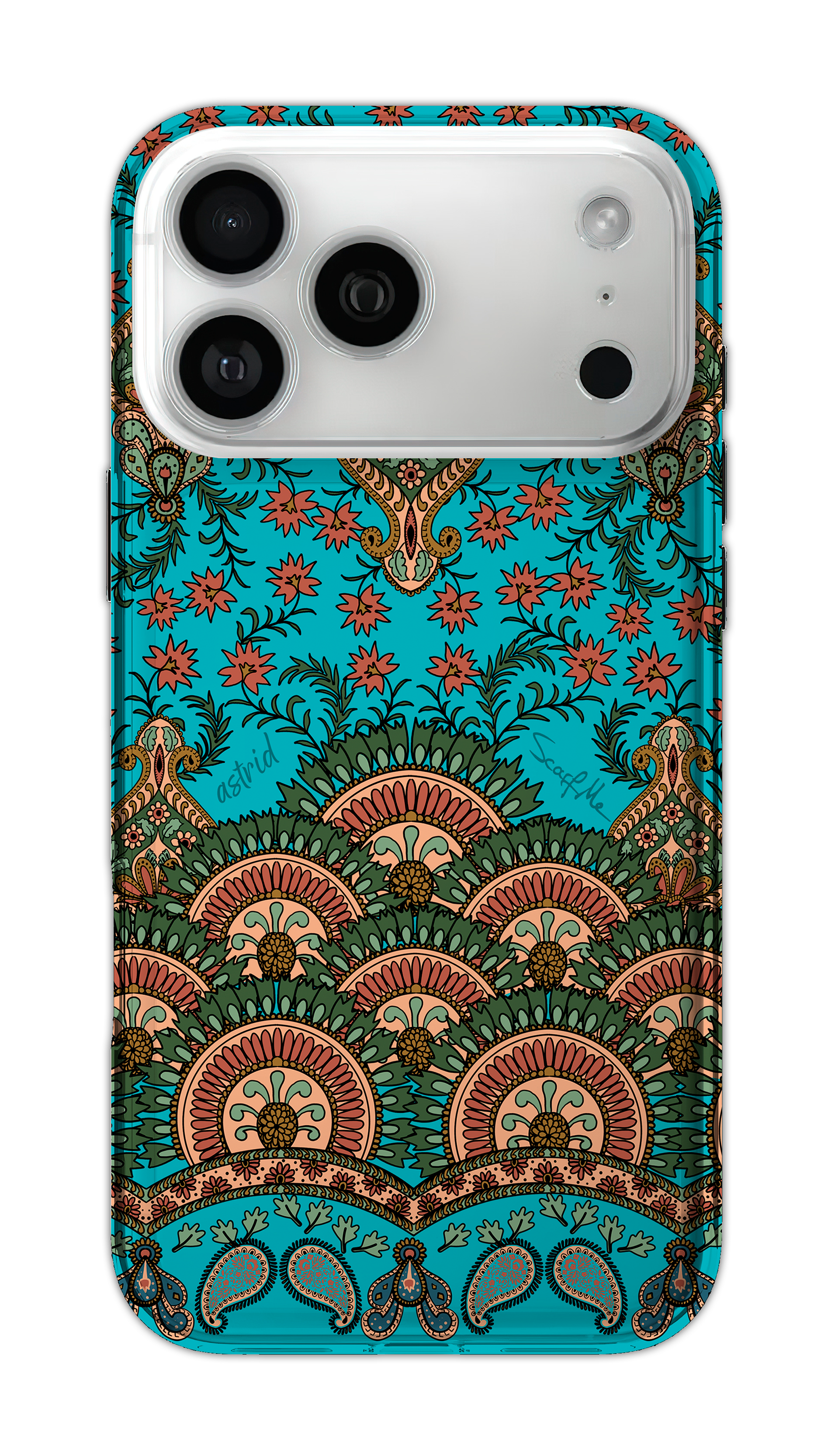 Capa anti-impacto estampada Oriental Astrid azul